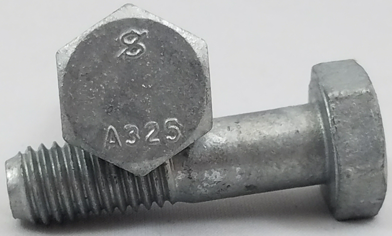 Galvanized Finish 8L 3/4-10 Steel Structural Bolt with Nut A325 Type 1 70 PK 